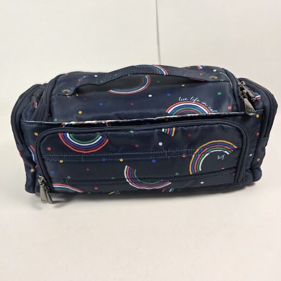 LUG Mini Trolley Cosmetic Bag Rainbow dots luggage Case Travel Pouch Pockets - Picture 2 of 16